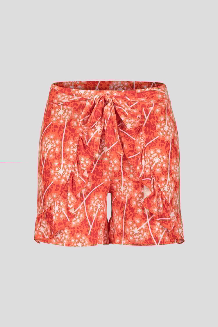 Womens Ruffle Tie-Front Dandelion Printed Shorts