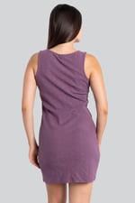 Womens Sleeveless Button Detail Mini Dress