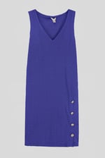 Womens Sleeveless Button Detail Mini Dress