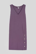 Womens Sleeveless Button Detail Mini Dress