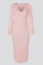 Textured Stretch Jersey Long Sleeve Midi Dress