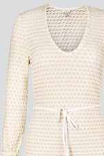 Textured Stretch Jersey Long Sleeve Midi Dress