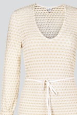 Textured Stretch Jersey Long Sleeve Midi Dress