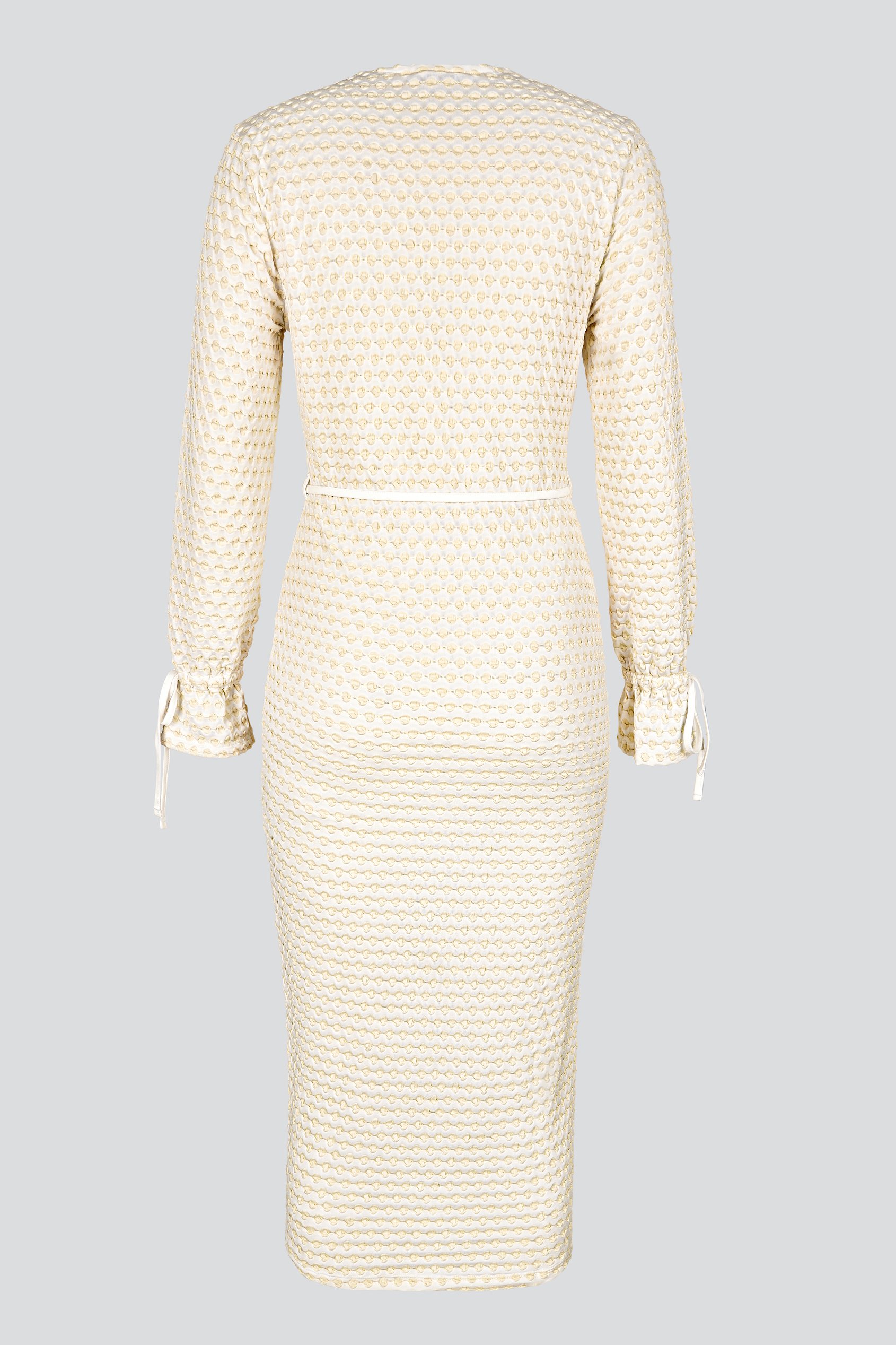 Textured Stretch Jersey Long Sleeve Midi Dress