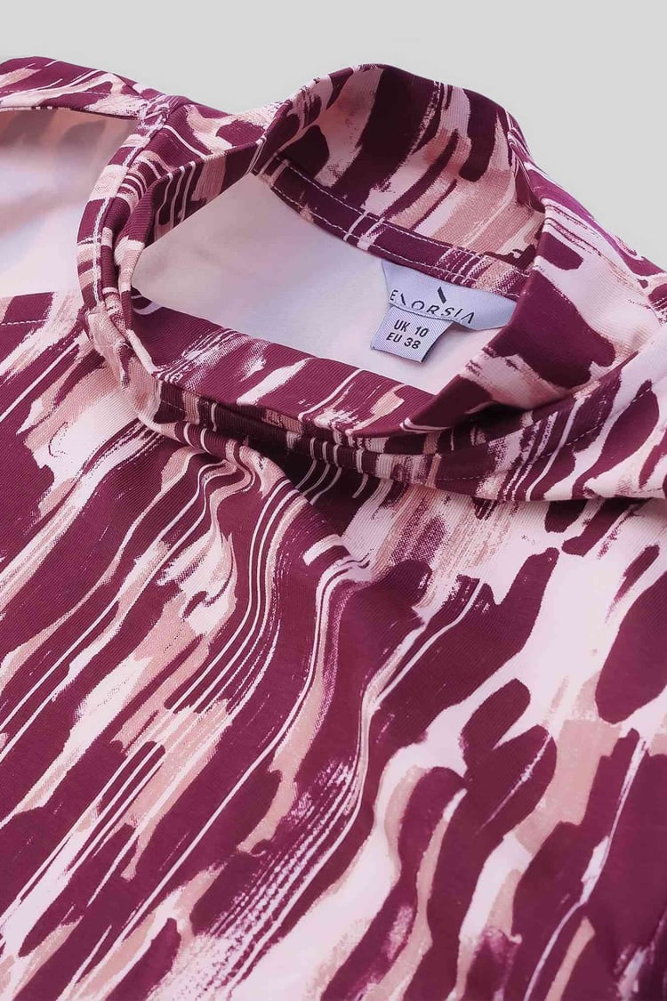 Womens Cut Out Printed Midi Flare Dress