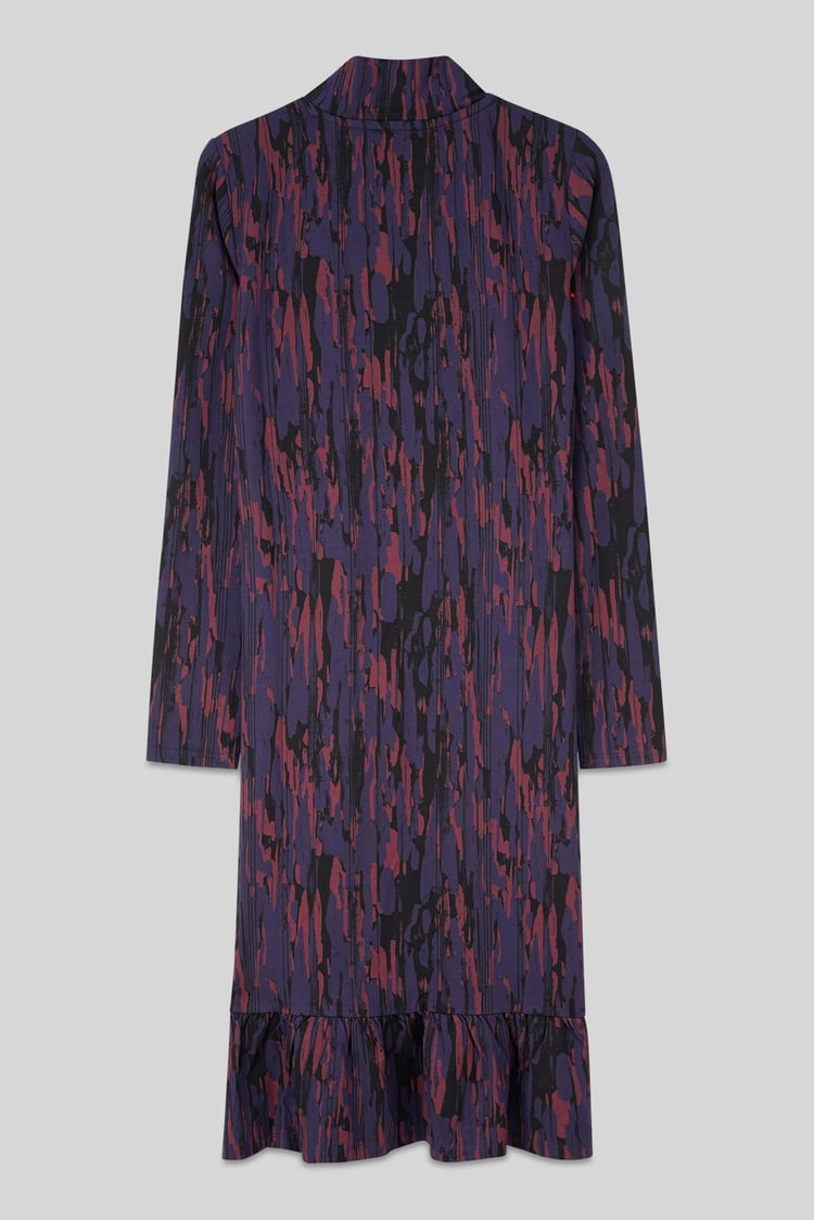 Womens Cut Out Printed Midi Flare Dress