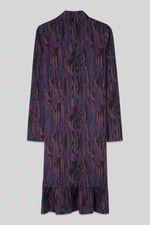 Womens Cut Out Printed Midi Flare Dress