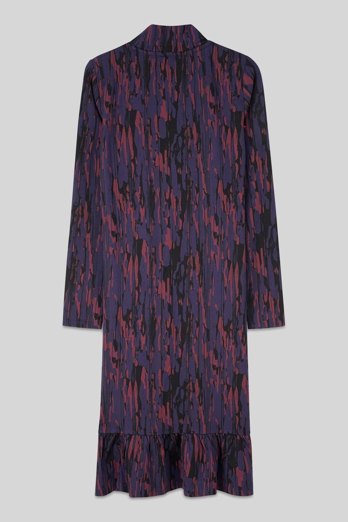 Womens Cut Out Printed Midi Flare Dress