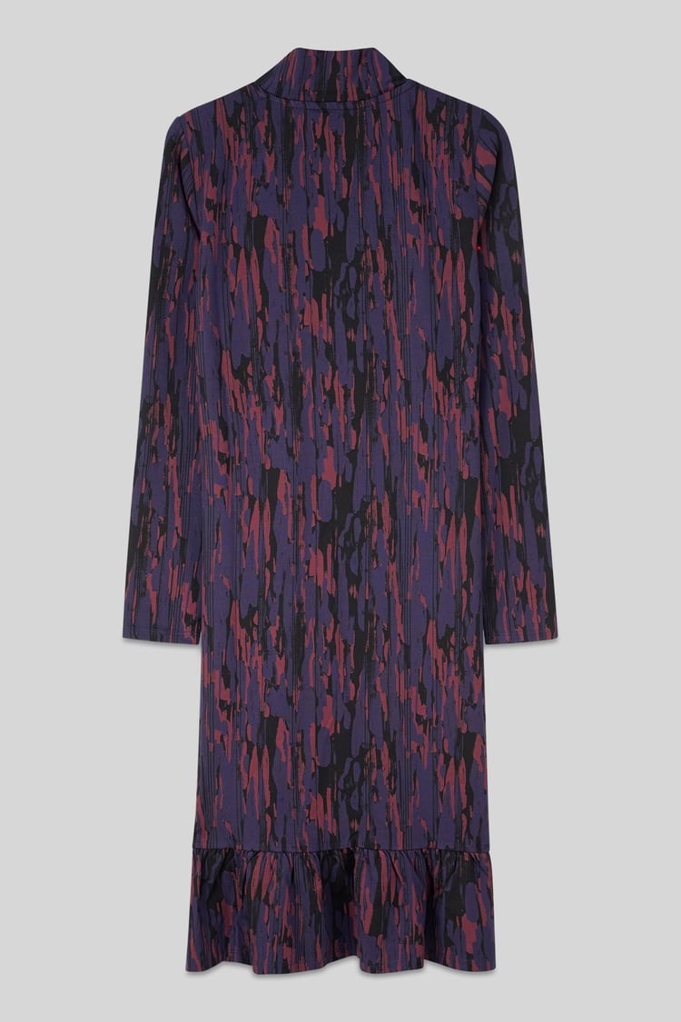 Womens Cut Out Printed Midi Flare Dress