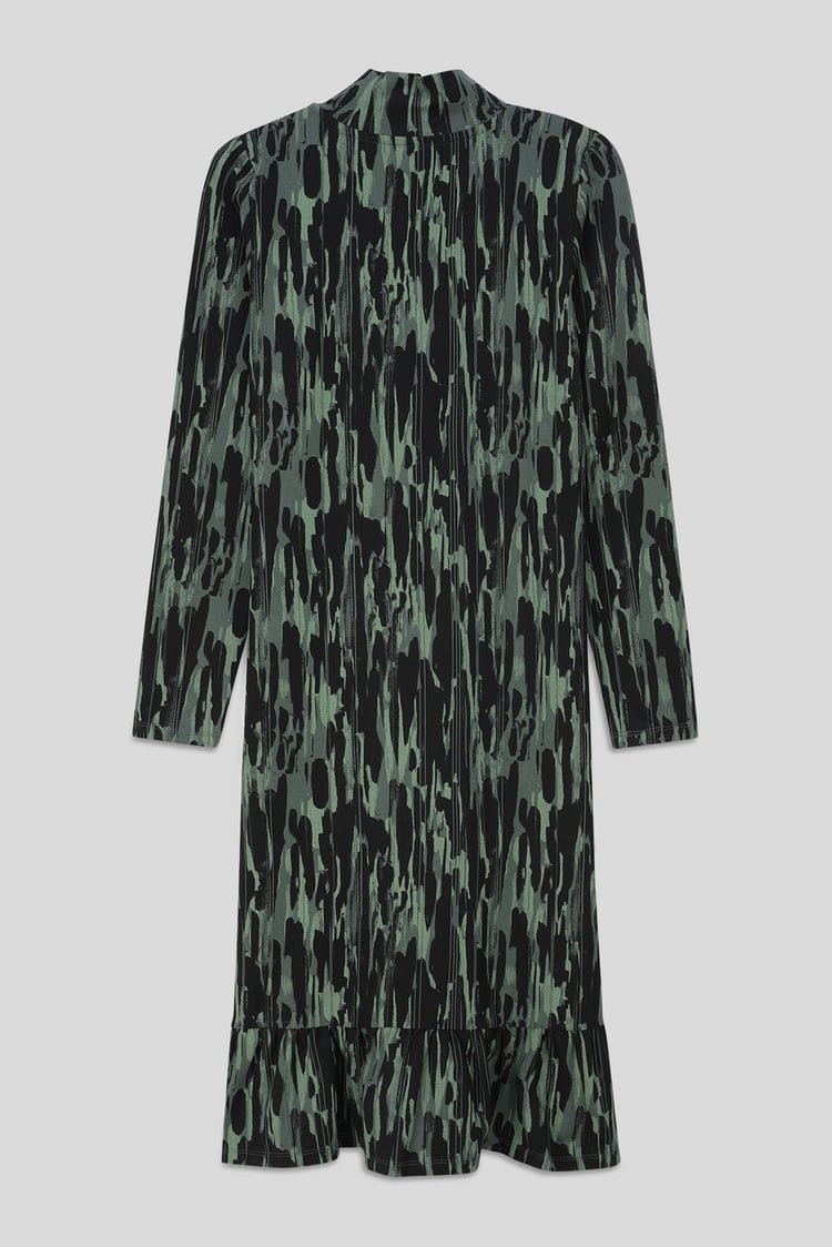 Womens Cut Out Printed Midi Flare Dress