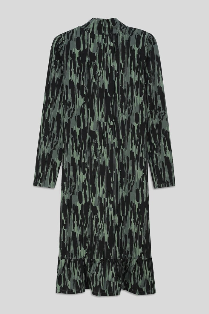 Womens Cut Out Printed Midi Flare Dress