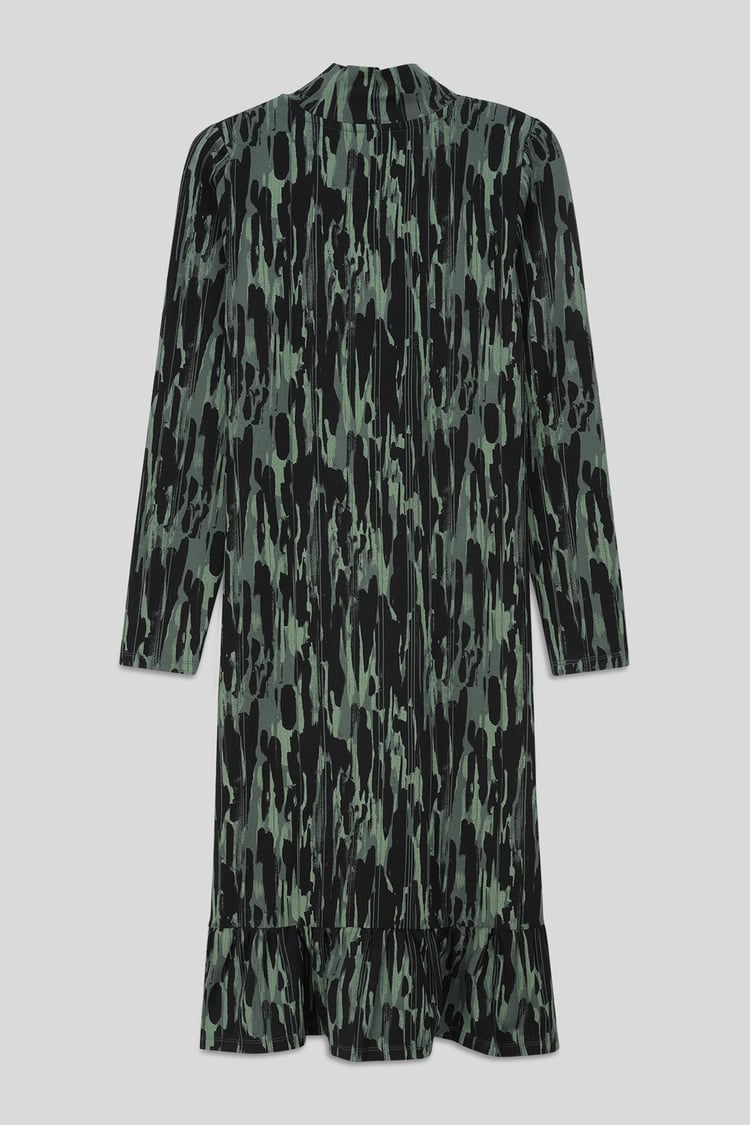 Womens Cut Out Printed Midi Flare Dress