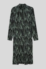 Womens Cut Out Printed Midi Flare Dress