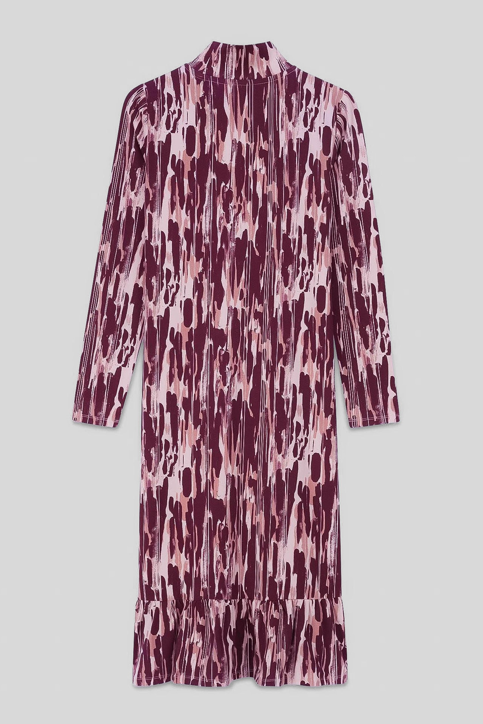 Womens Cut Out Printed Midi Flare Dress