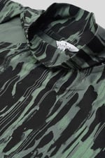 Womens Cut Out Printed Midi Flare Dress