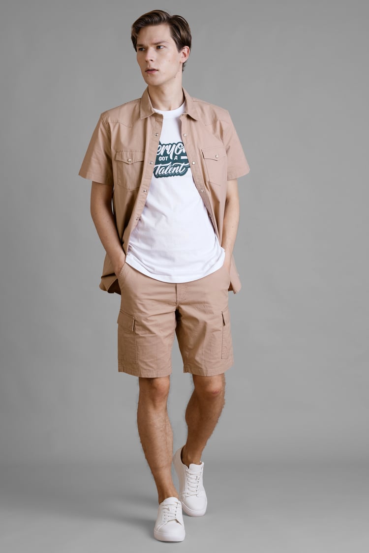 Ripstop Textured Cargo Shorts