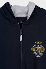 Mens Wave Full Zip  Contrast Hoodie