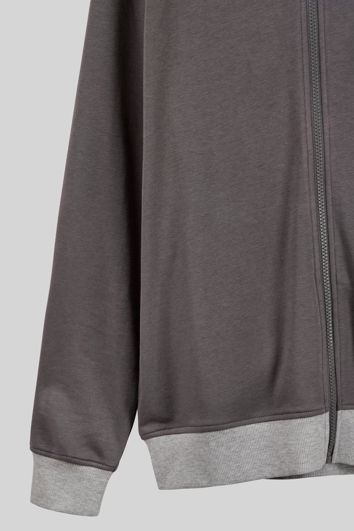 Mens Wave Full Zip  Contrast Hoodie