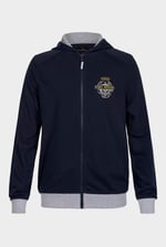 Mens Wave Full Zip  Contrast Hoodie