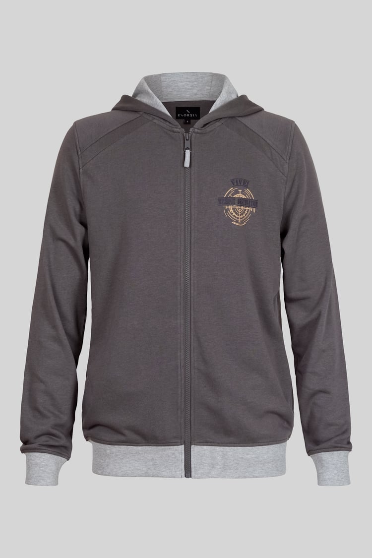 Mens Wave Full Zip  Contrast Hoodie