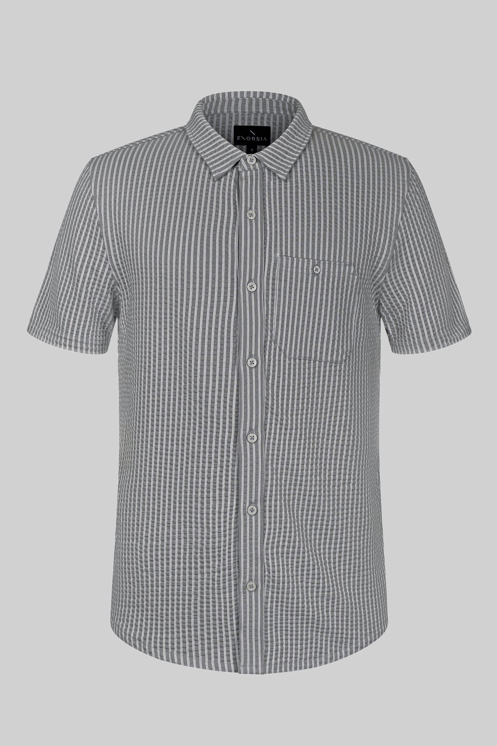 Jersey Searsucker Stripe Short Sleeve Shirt