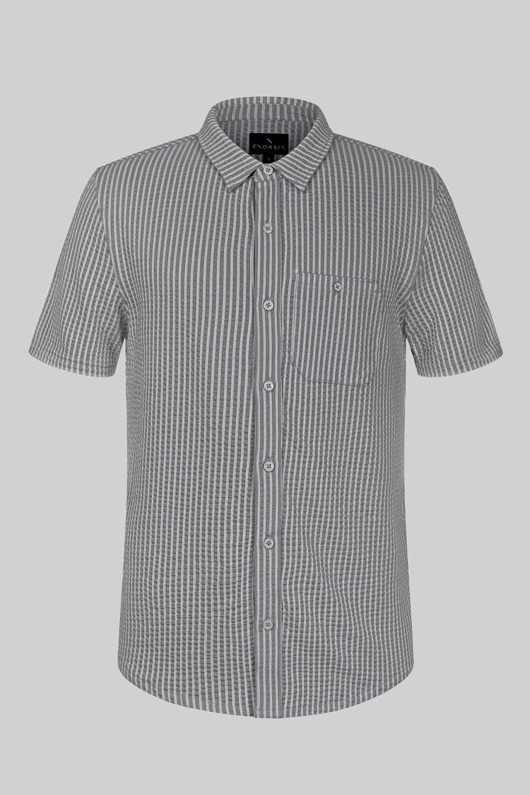 Jersey Searsucker Stripe Short Sleeve Shirt