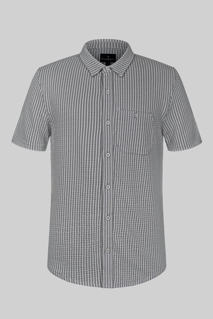 Jersey Searsucker Stripe Short Sleeve Shirt