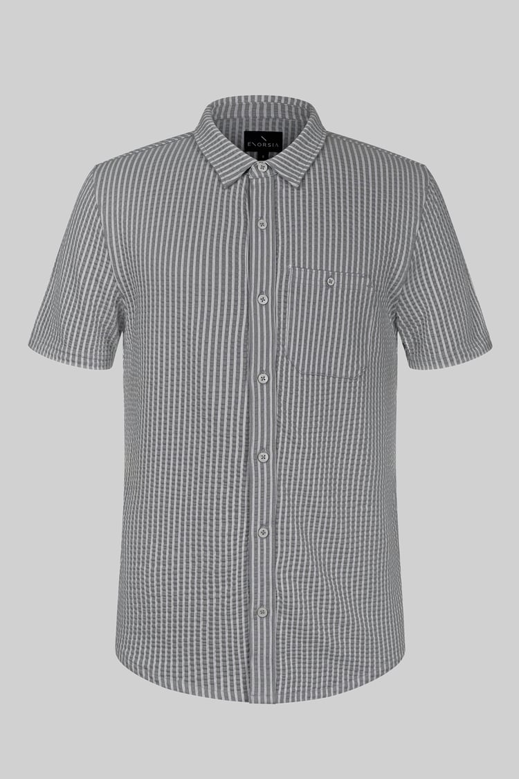 Jersey Searsucker Stripe Short Sleeve Shirt