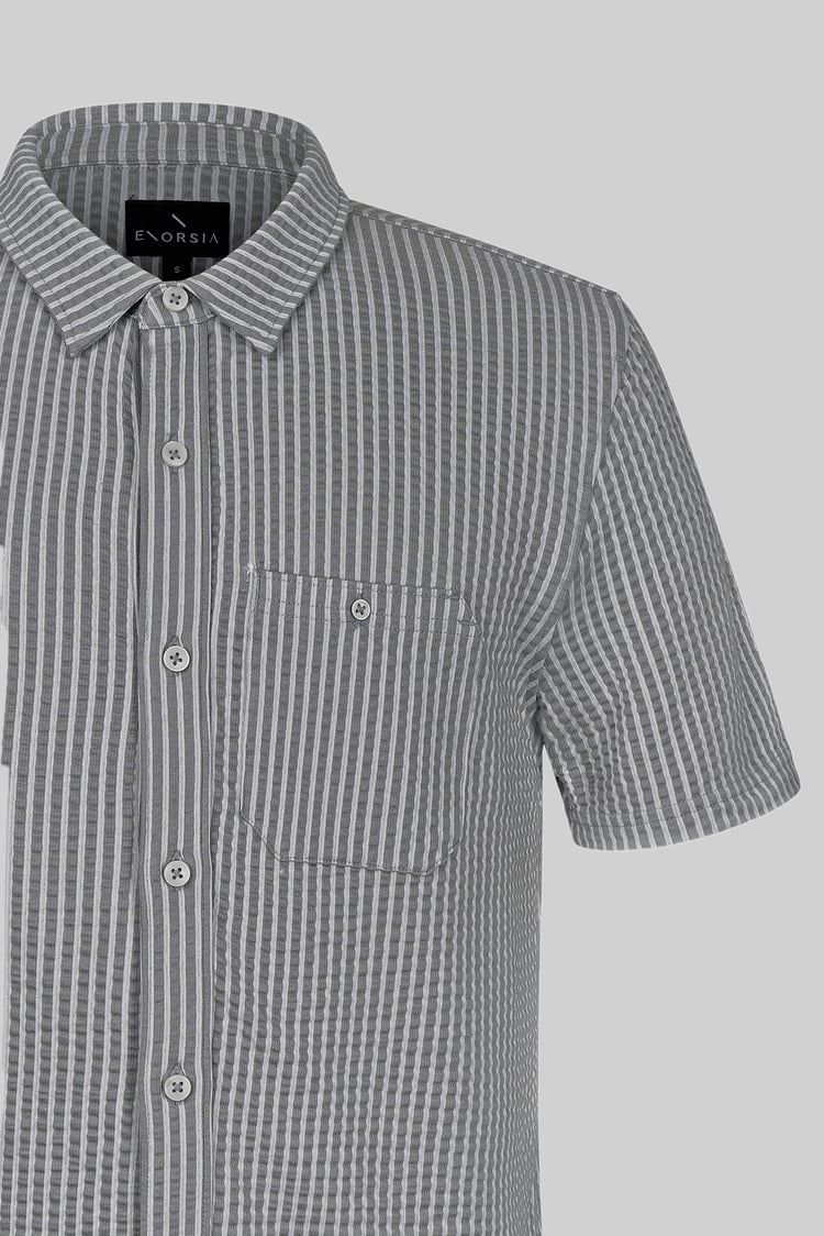 Jersey Searsucker Stripe Short Sleeve Shirt