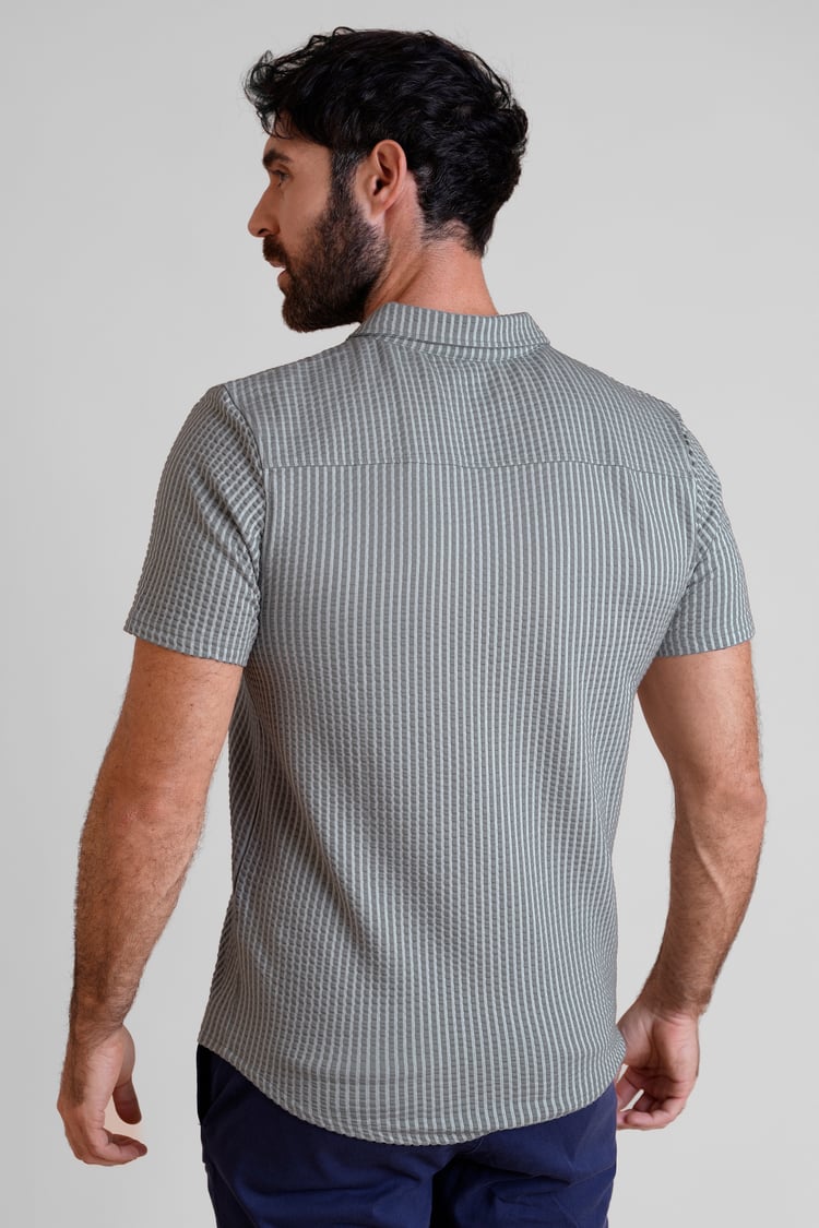 Jersey Searsucker Stripe Short Sleeve Shirt
