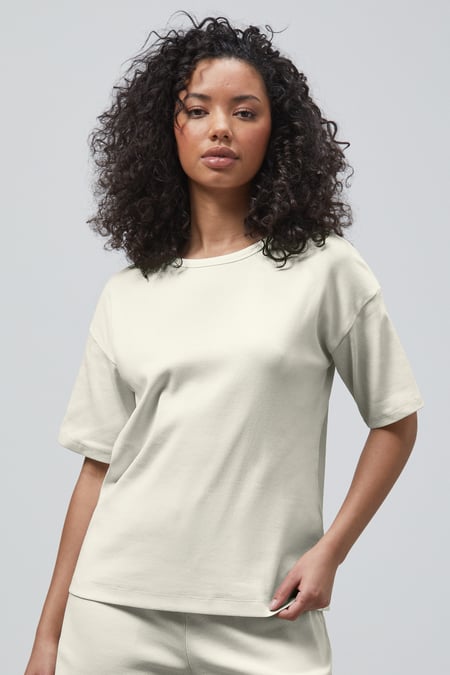 White Oversized Ribbed T-Shirt & Shorts Set