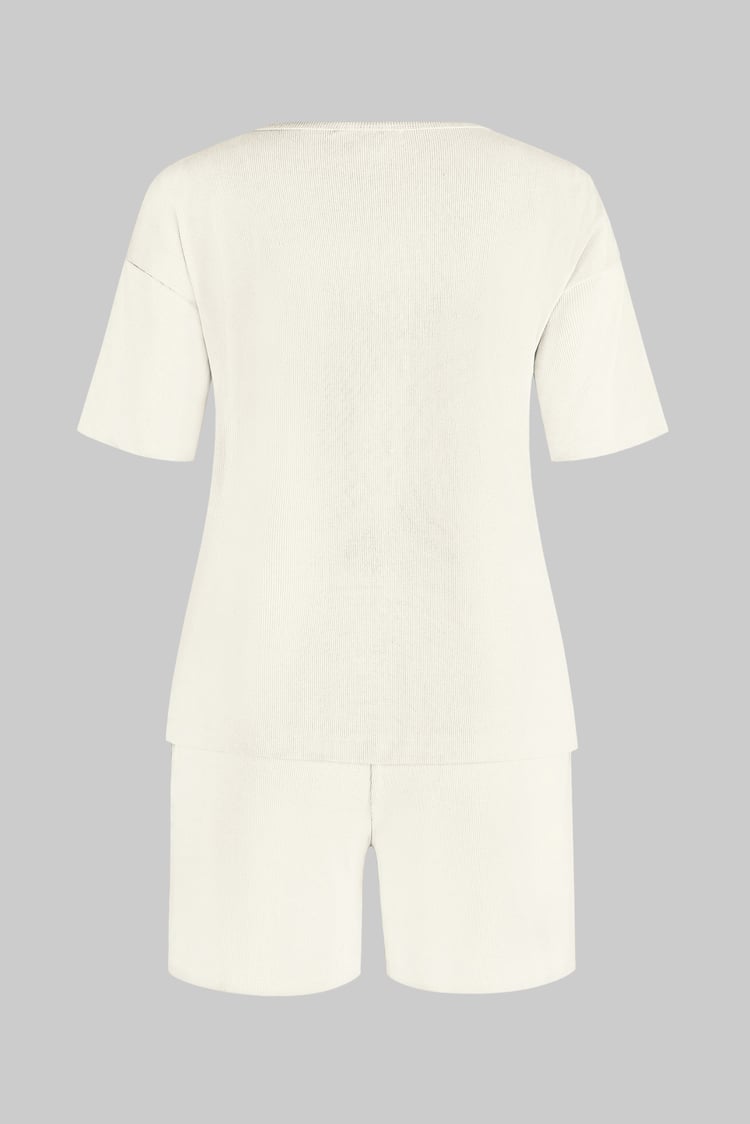 Ribbed T-Shirt & Shorts Set