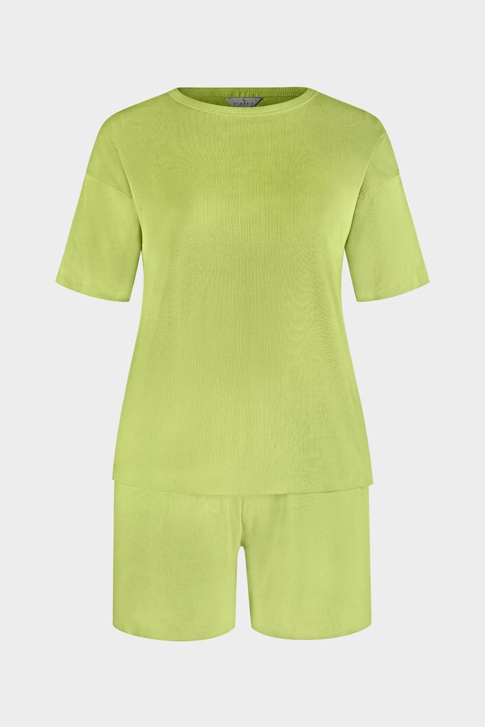 Ribbed T-Shirt & Shorts Set