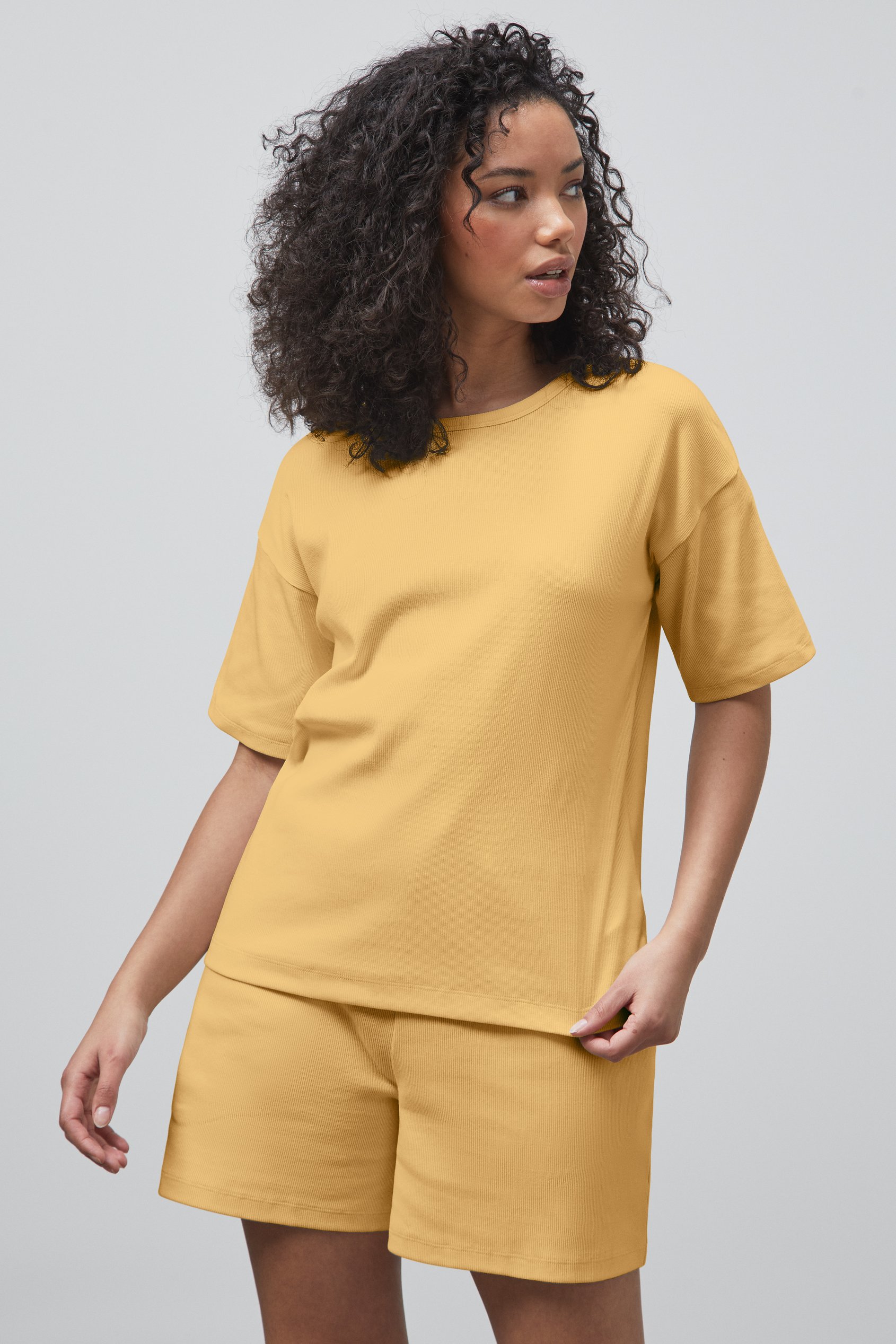 Ribbed T-Shirt & Shorts Set