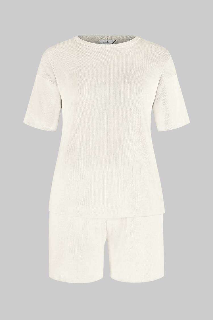 Ribbed T-Shirt & Shorts Set