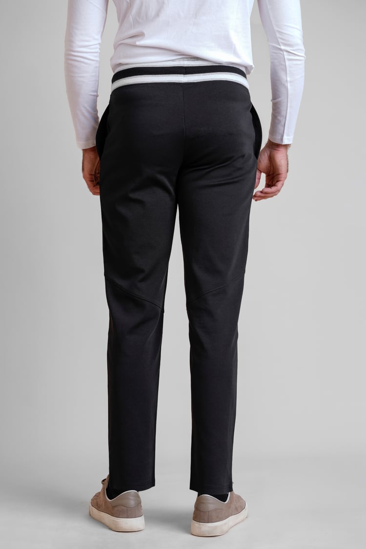 Men's Striped Rib Waistband Jersey Trouser