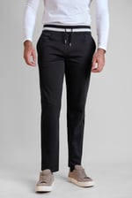 Men's Striped Rib Waistband Jersey Trouser