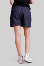 High-Waisted Denim Shorts With Button Details