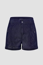 High-Waisted Denim Shorts With Button Details