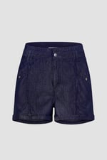 High-Waisted Denim Shorts With Button Details