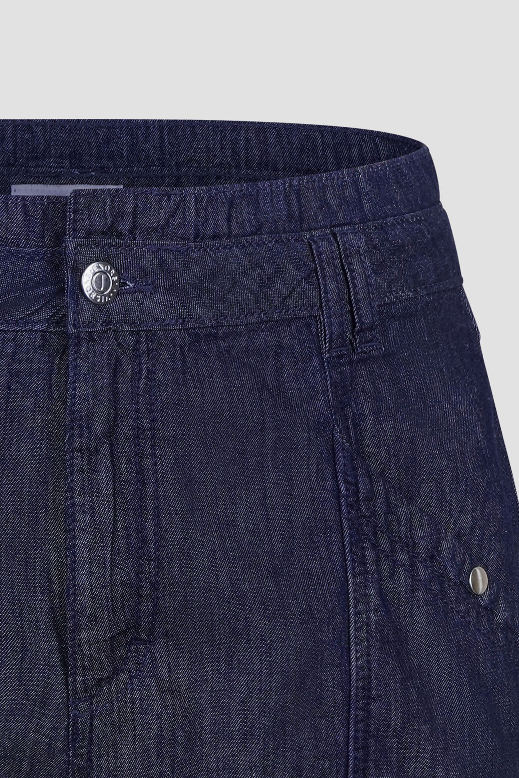 High-Waisted Denim Shorts With Button Details