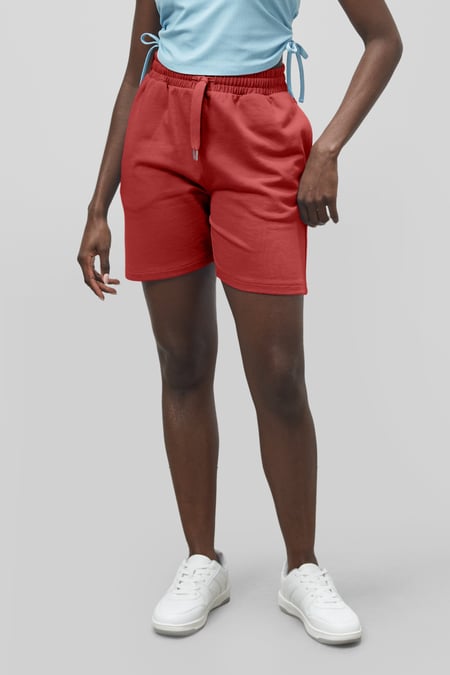 Red Essentails Jersey Shorts