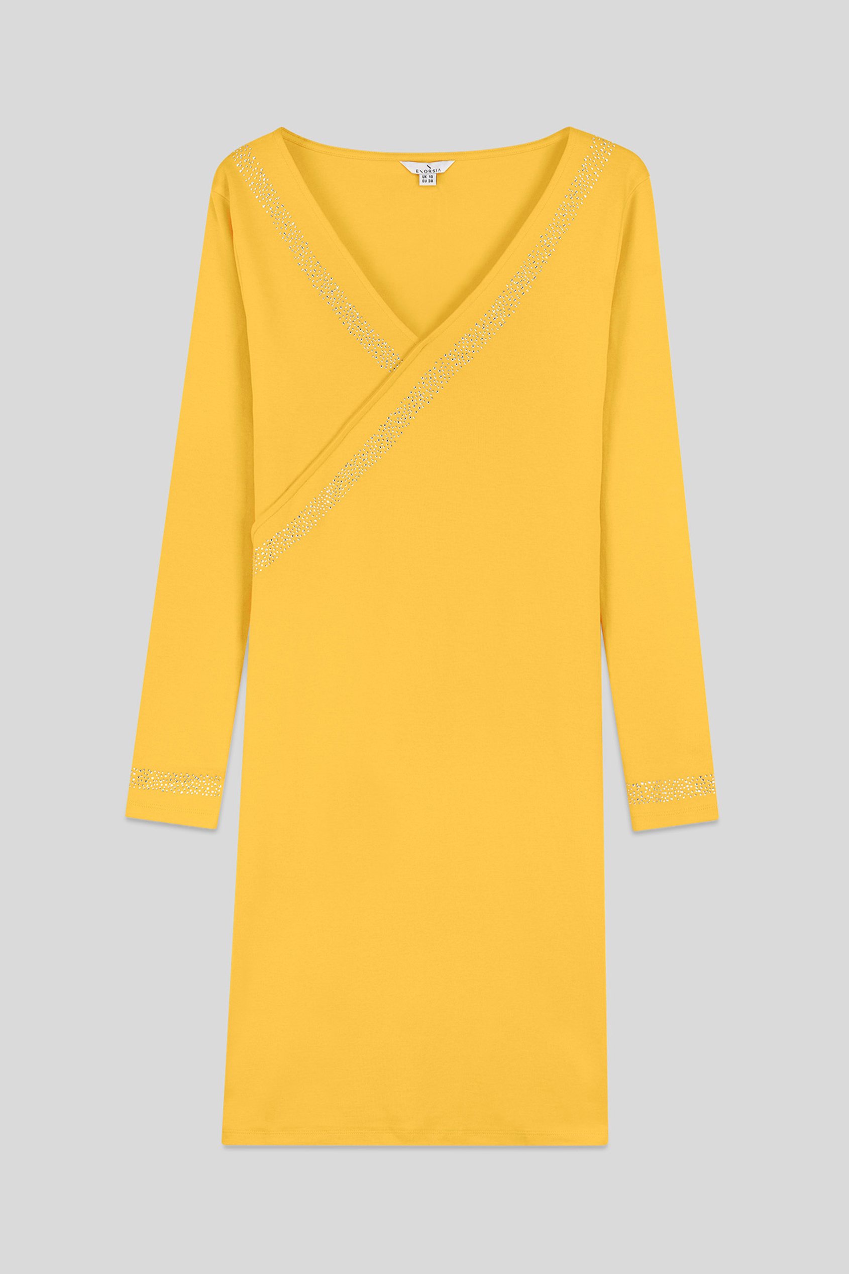 Womens Full Sleeve Embroidered Wrap Dress