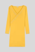 Womens Full Sleeve Embroidered Wrap Dress