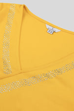 Womens Full Sleeve Embroidered Wrap Dress