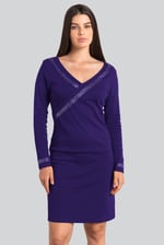 Womens Full Sleeve Embroidered Wrap Dress