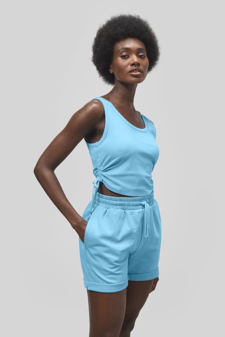 Blue Lounge Set with Ruched Details