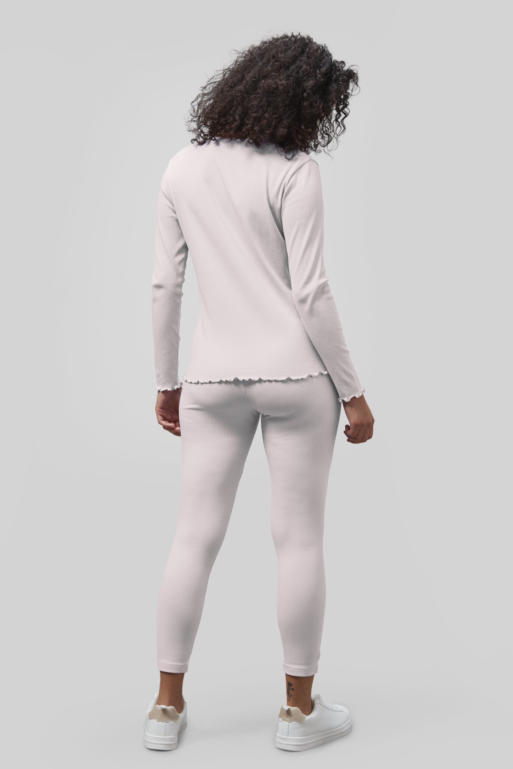LS Picoting Ribbed T-Shirt & Leggings Set