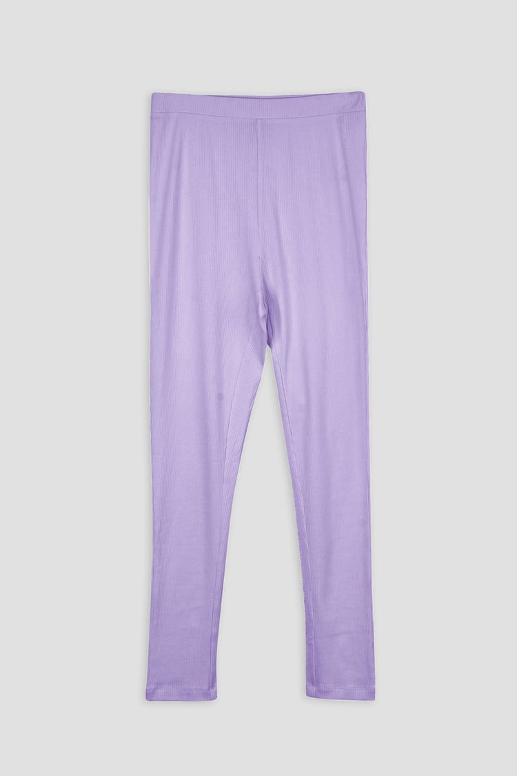 LS Picoting Ribbed T-Shirt & Leggings Set