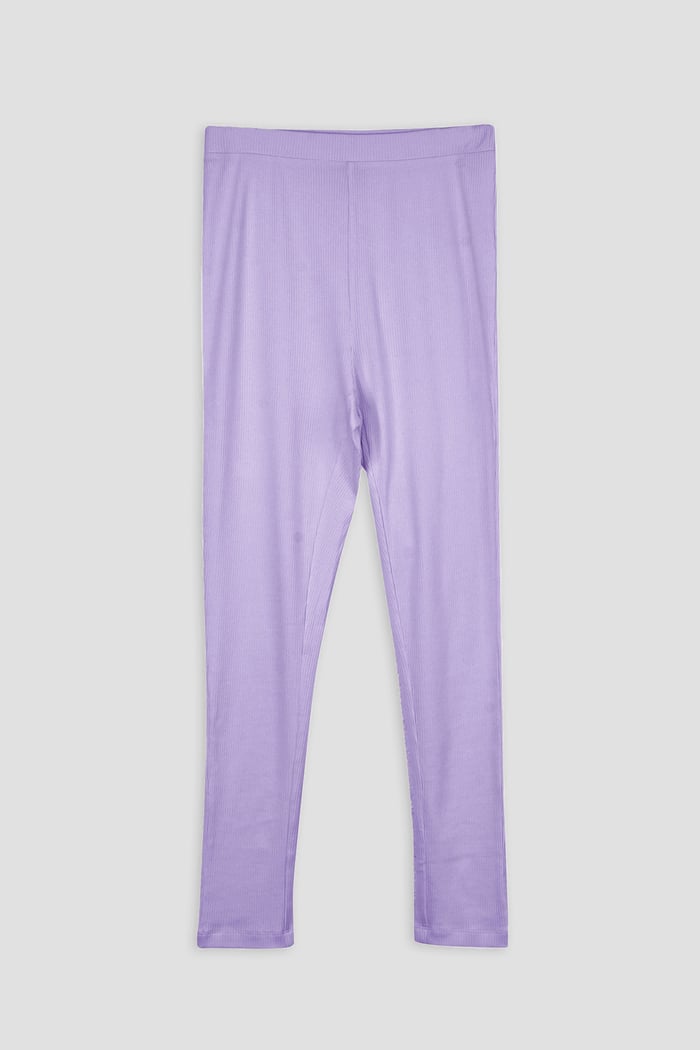 LS Picoting Ribbed T-Shirt & Leggings Set